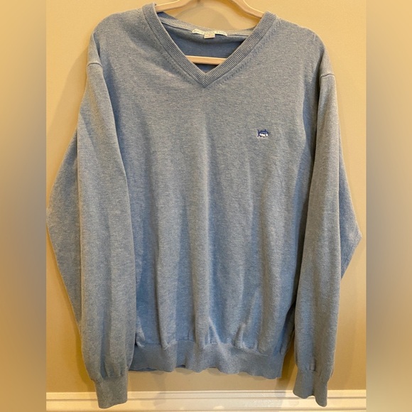 Southern Tide Blue V-Neck Sweater Men's Sz XL - Picture 1 of 14